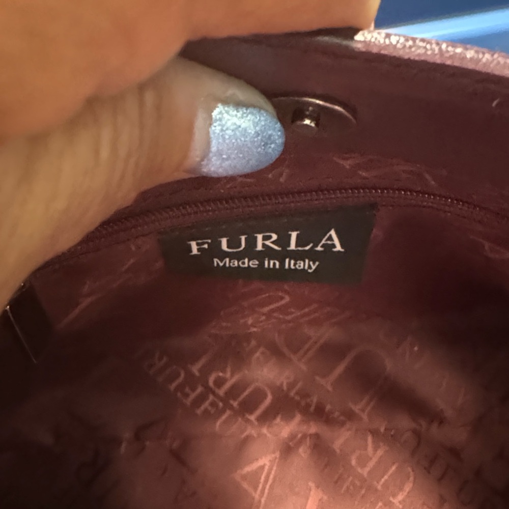 Furla Dark Red Leather Shoulder Bag - Picture 4 of 5